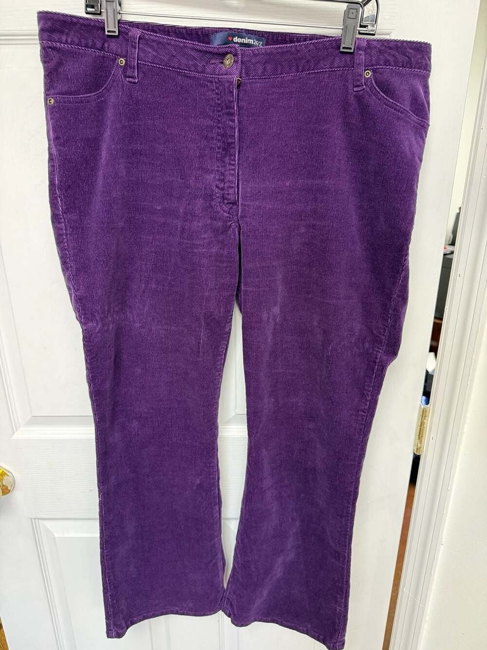 Denim 24/7 Purple Corduroy Pants Size 18WP